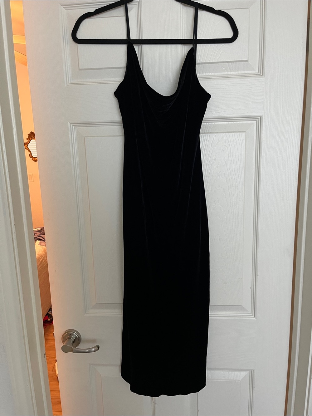 Vintage Y2K Banana Republic black velvet dress